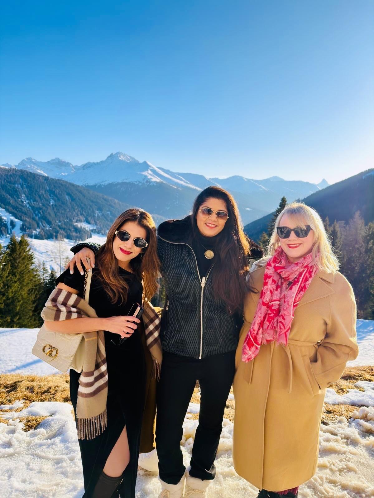 Delegates at the Davos mountainside