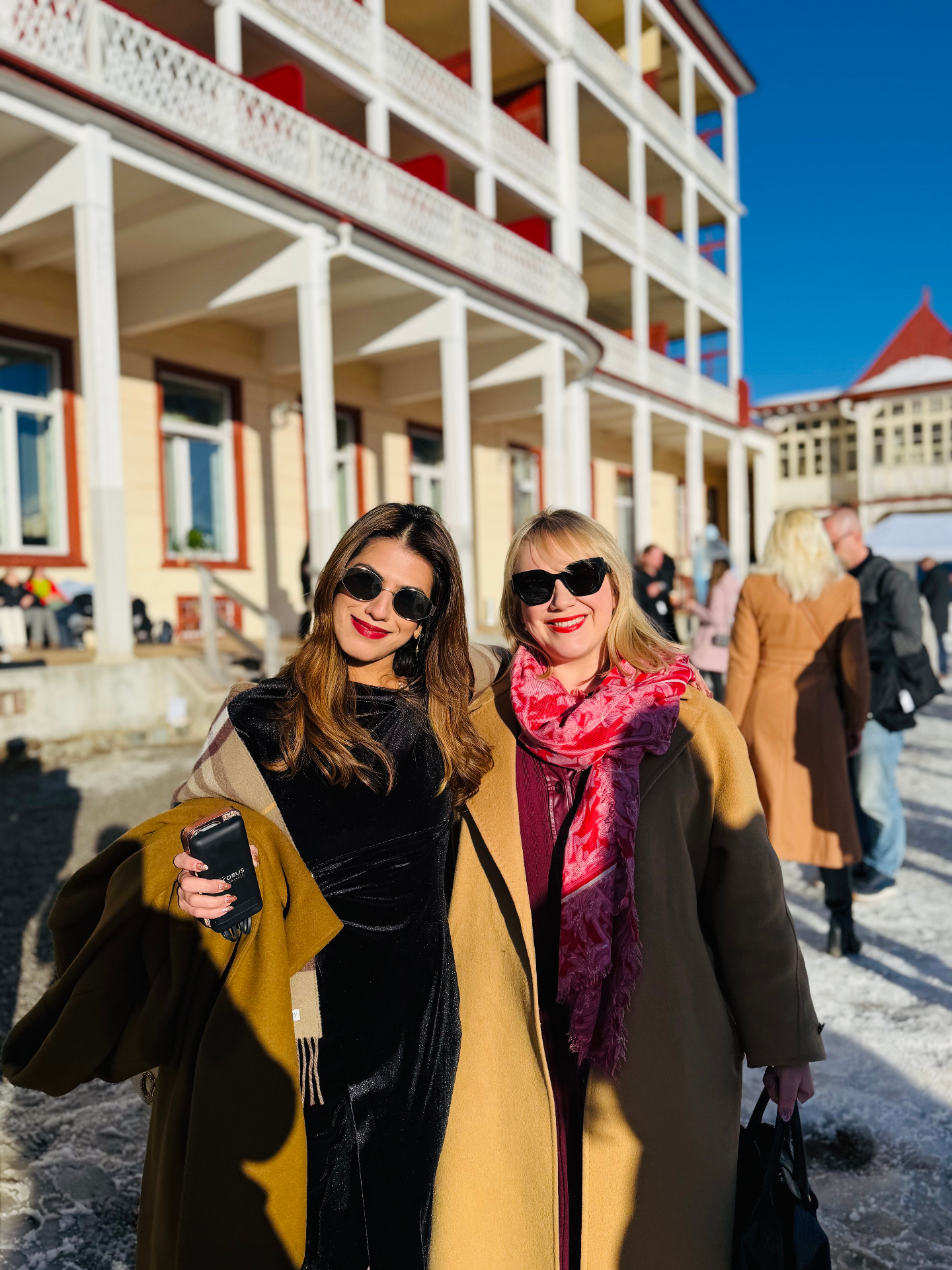 Outside the Davos hotel